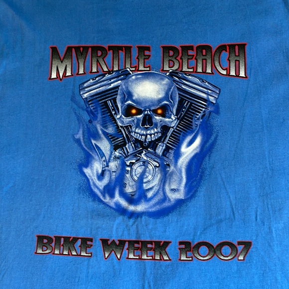 Retro Y2K Skull Myrtle Beach Bike Week Sleeveless Biker Motorcycle Tank - Picture 3 of 7